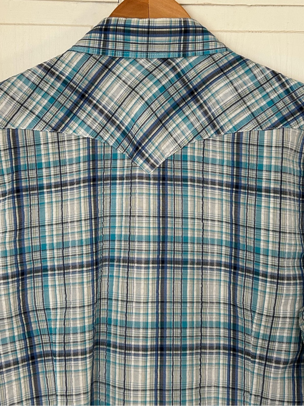 Paul Smith Jeans Mens Size L Long Sleeve Pearl Snap Button Down Plaid Shirt - Picture 13 of 16